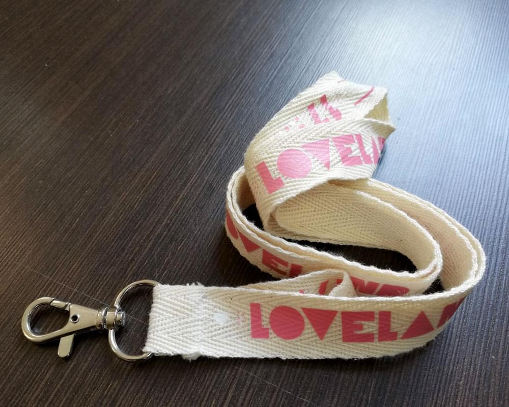 eco lanyard baumwolle, logo, karabiner